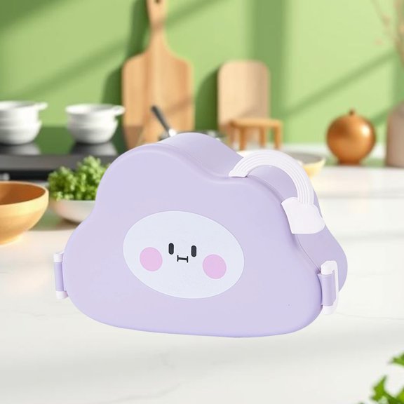 FeiFu Lunch Box Classic Lunch Box for Adults Leakproof Lunch Box with Utensils, Microwave and Dishwasher Safe Food Box Purple