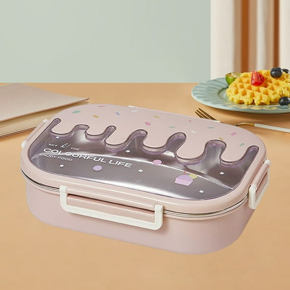 FeiFu Lunch Box Stackable Containers for Adults,Lunch box for women Includes Lunch Bag, Leak-Proof Built-in Utensil Set Pink