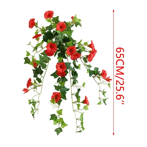 FeiFu MorningGlory Wall Decor Hanging Decor,Artificial Rattan Vines Decor for Balcony Railings,Patios Home Exteriors