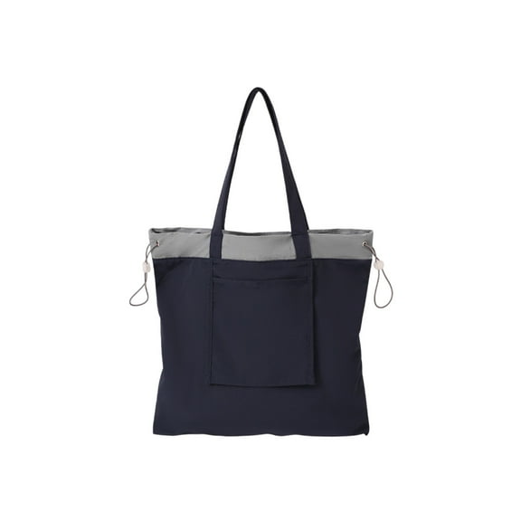 FeiFu Nylon Drawstring Foldable Shopping Tote,Multi-Use Travel Organizer Bag for Groceries, Gym Gear,Portable Design Navy