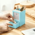 thumbnail image 1 of FeiFu Pen Holder with Calendar Desktop Storage Box with Drawer Space Saving for Home Desk Organizer Pen Pencil Storage, 1 of 6
