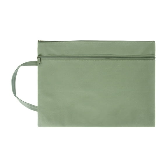 FeiFu Pendancy Mesh Zipper Pouch, Large Double Pocket Waterproof File Bag with Handle, A4 Size Foldable Document Storage for Puzzle Travel Office Supplies C