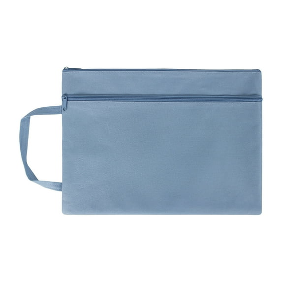 FeiFu Pendancy Mesh Zipper Pouch, Large Double Pocket Waterproof File Bag with Handle, A4 Size Foldable Document Storage for Puzzle Travel Office Supplies D