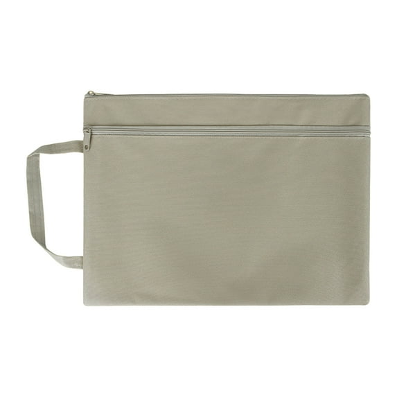 FeiFu Pendancy Mesh Zipper Pouch, Large Double Pocket Waterproof File Bag with Handle, A4 Size Foldable Document Storage for Puzzle Travel Office Supplies A