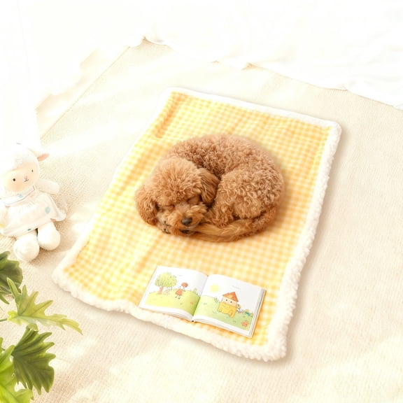 FeiFu Pet Blanket Winter Warm Small Quilt 70*50cm Soft Flannel Fleece Pet Throw Blanket Cold-Proof Washable Couch Bed Mat for Dogs Cats Small Pets Indoor Use