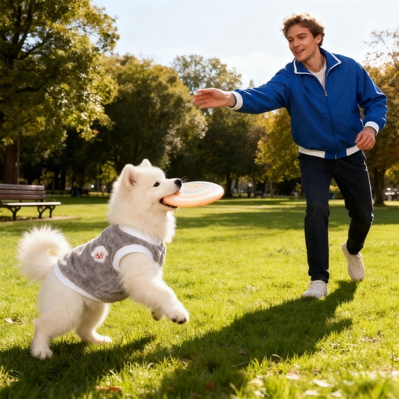 FeiFu Pet Winter Warm Cotton Vest Two-Legged Dog Clothes Thickened Fleece Lined Puppy Coat Cold-Proof Windproof Pet Jacket for Small Medium Dog Indoor Outdoor