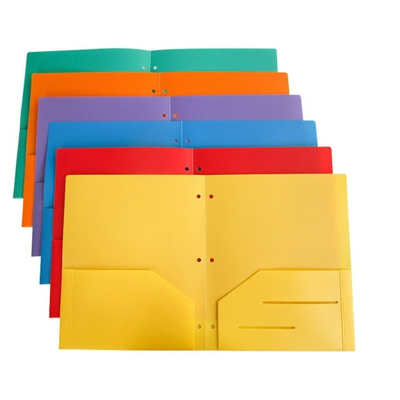 FeiFu Plastic Folders with Pockets,Colored Heavy Duty 2 Pocket File Folders Letter Size, Pocket Folders for School, Home and Office Multicolour