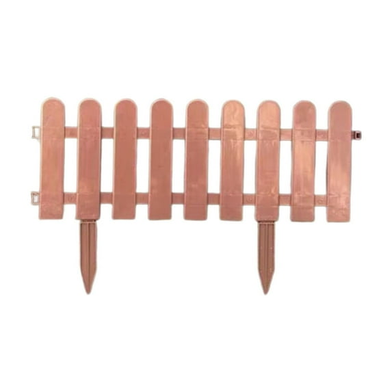 FeiFu Plastic Garden Fence Panels Outdoor Yard Fence for Patio Garden Flower Bed Vegetable Decorative Fencing Easy Installation Garden Accessories Grass Edging Pet Barrier Brown1# S 50x20cm