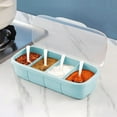 thumbnail image 1 of FeiFu Plastic Self Adhesive Seasoning Box With Cover And Spoon, Condiment Bottles Kit, Kitchen Seasoning Jar, Household Seasoning Box Storage Container Blue, 1 of 1
