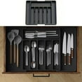 thumbnail image 1 of FeiFu Plastic Utensil Organizer Drawer Silverware Storage Box Kitchen Cutlery Organizer with Dividers Flatware Tray for Spoons Forks Knives​, 1 of 6
