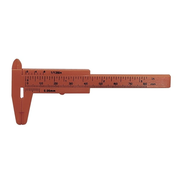 FeiFu Plastic Vernier Caliper, 80mm Mini Plastic Caliper for School Student, Portable Measuring Tools, Sliding Gauge for Student School Office Home Orange