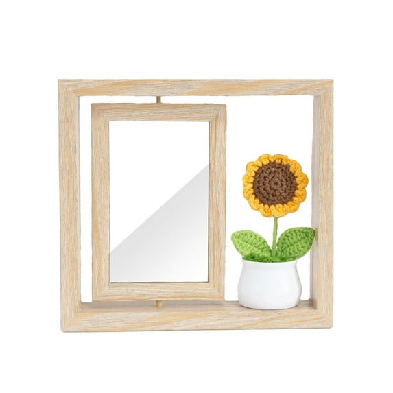 FeiFu Rotating Double Side Picture Frame 6 Inch Desktop Display with Interchangeable Panels Gift Office Desk Decor Photo Display Stand