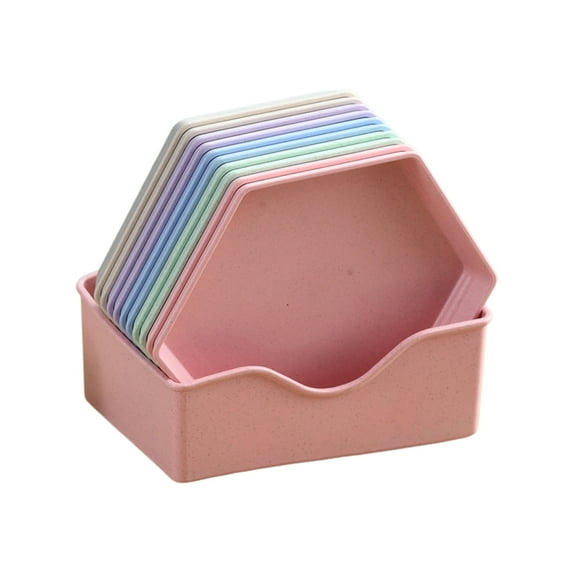 FeiFu Set Of 10 with 1 Base Bones Dishes Small Maize Straw Plastic Bowls Slip Proof Base Colorful Soup Cereal Snack Bowls Dishware Lightweight Tableware