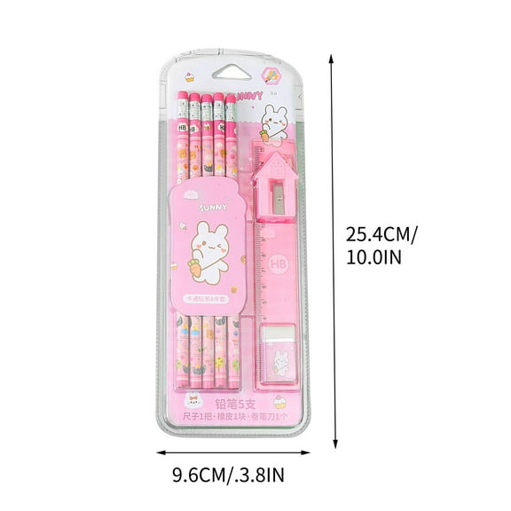 FeiFu Sketching Drawing Art Pencil Kit 8 Piece Set for Adult Coloring Books, Erasers Artist Supplies Ideal for Adult,Student, Beginner Pink