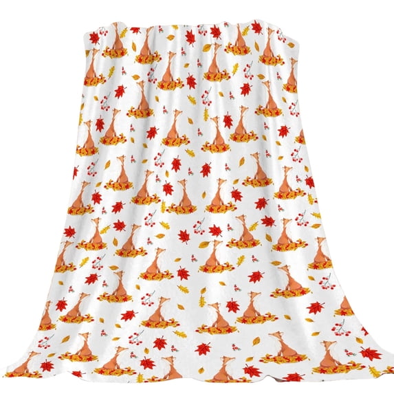 FeiFu Thanksgiving Maple Leaf Throw Blanket Sofa Blanket Festive Thanksgiving Design Featuring Maple Leaves Soft and Warm Fabric