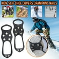 thumbnail image 1 of FeiFu Universal Non-Slip Gripper Spikes, Silicone Ice Cleats, Durable Stainless Steel Spikes,Portable Winter Traction Grips for Hiking Walking Climbing, 1 of 7