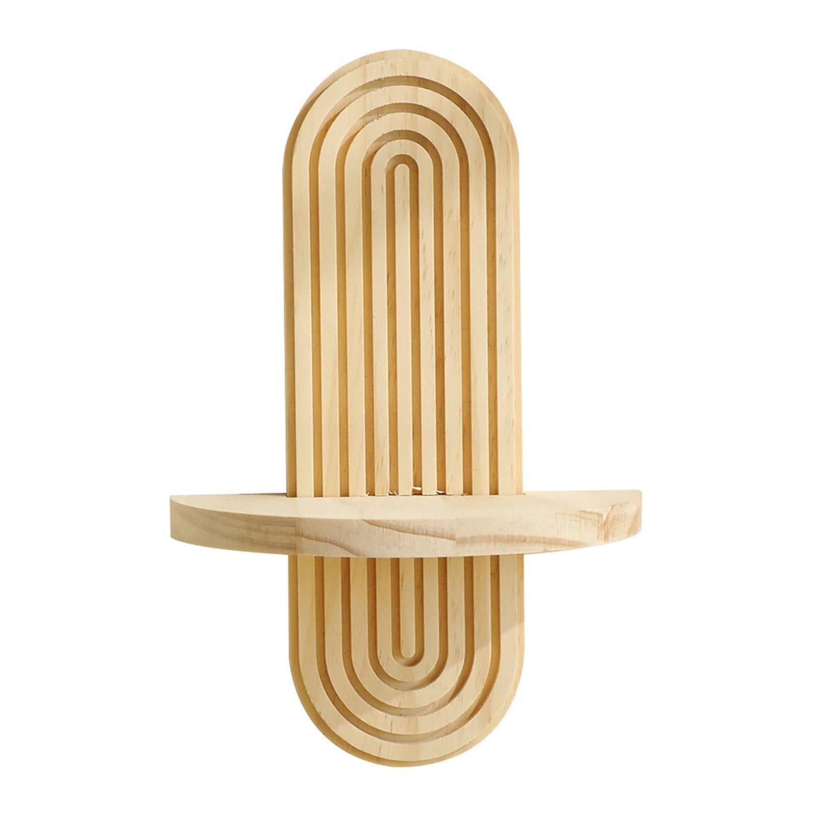 FeiFu Wall Mounted Wooden Shelf Space Saving Wall Storage Rack Easy to ...