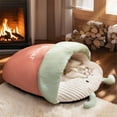 thumbnail image 1 of FeiFu Winter Warm Semi-Enclosed Cats Bed Soft Pet Cushion Bed Comfortable Sleep Mat for Cats Small Dogs Indoor Napping Resting Accessories, 1 of 6