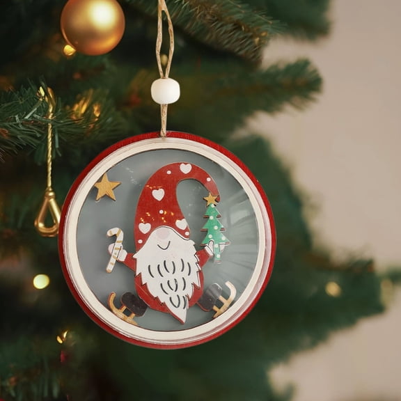 FeiFu Wooden Colored Half-Ball Hanging Ornaments Wooden Half-Balls for Christmas Tree Decoration Window Hanging and Holiday Scene Setup