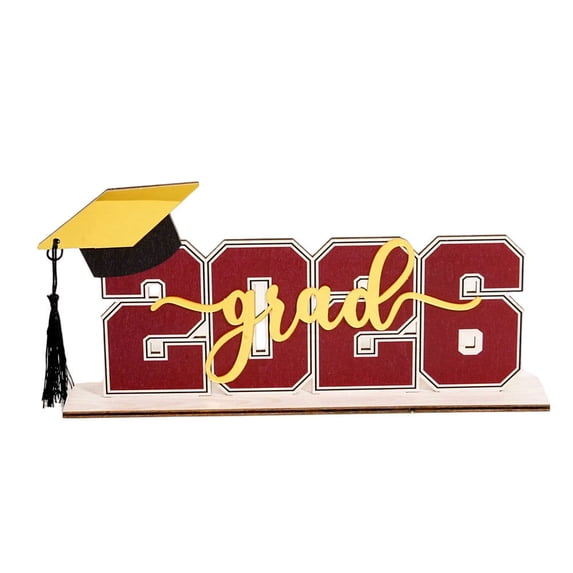 FeiFu Wooden GRAD Letters Tabletop Sign Graduation Decorations Class of tassel hold gift Graduation Centerpieces for Tables Congrats Grad Party Supplies 8.8×3.9in