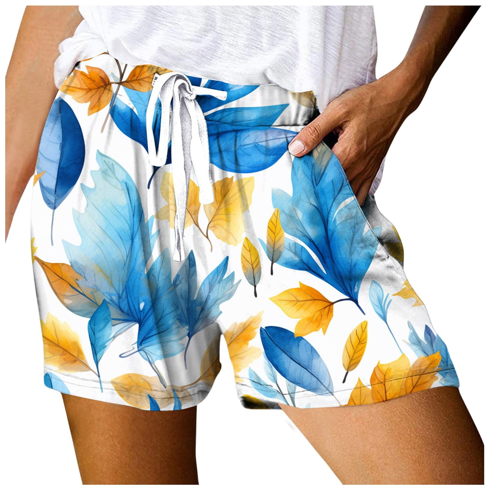 FeiPeng Women's Sweat Shorts with Pockets Drawstring Summer Workout