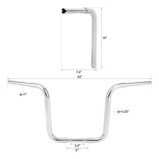 1.25" Black Handlebar With 12" Rise – Ape Hanger Bar For Harley Softail, FXBB Street Bob (2018-2020)
