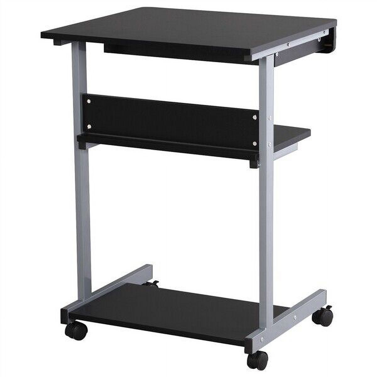 Apartment Computer FeiZen Small Spaces Rolling Computer Desk – Compact Corner Laptop Work ...