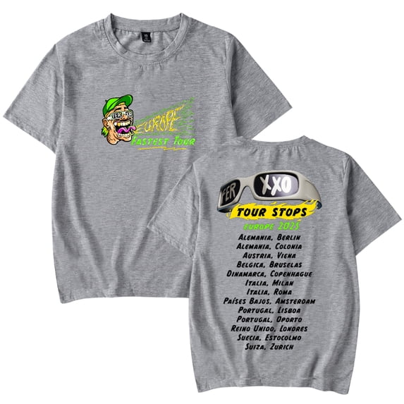 Feid Ferxxo Europe Fastest Tour T-Shirt Women Men Crewneck Casual Short Sleeve Tee