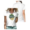 thumbnail image 1 of Feid Ferxxo Golf Shirt Women Short Sleeve Half Zip Sports Tops, 1 of 2