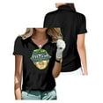 thumbnail image 1 of Feid Ferxxo Golf Shirt Women Short Sleeve Half Zip Sports Tops, 1 of 2