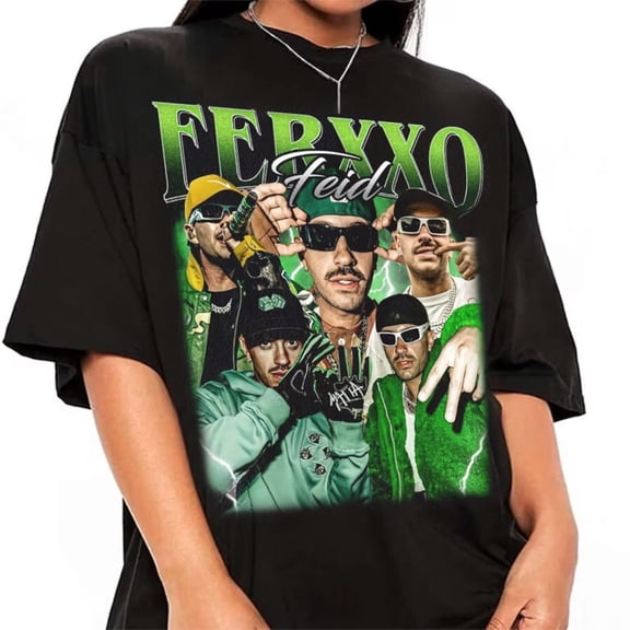 Feid Ferxxo Hiphop RnB Rapper Singer Homage Graphic Unisex T-Shirt, Bootleg Retro 90's Fans Tee Gift, Feid Ferxxo Vintage Washed Shirt, 90s Unisex Tee, Black Color size XL