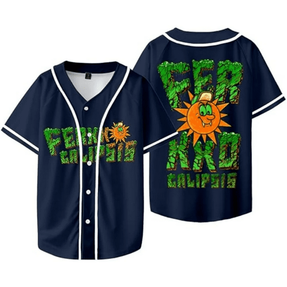 Feid Ferxxo Merch Ferxxocalipsis Baseball Jersey Short Sleeve Streetwear V-Neck Unisex Clothes