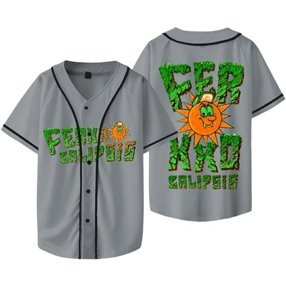 Feid Ferxxo Merch Ferxxocalipsis Baseball Jersey Short Sleeve Streetwear V-Neck Unisex Clothes