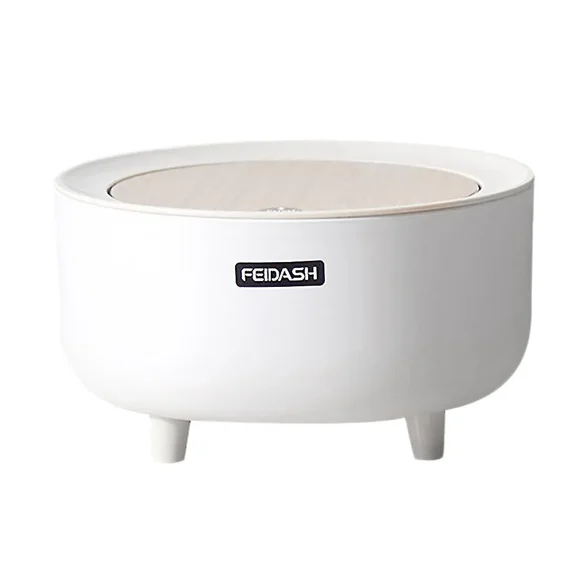 Feidash Nordic Style Trash Can - Push Top Trash Can With Lid Japanese Desktop Trash Can Simple Pres