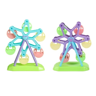 Feierber Bird Foraging Toy - Colorful Wheel Feeder Toy Parrot with 6 Snack Boxes Bird Intelligence Training Toy Pet Supplies