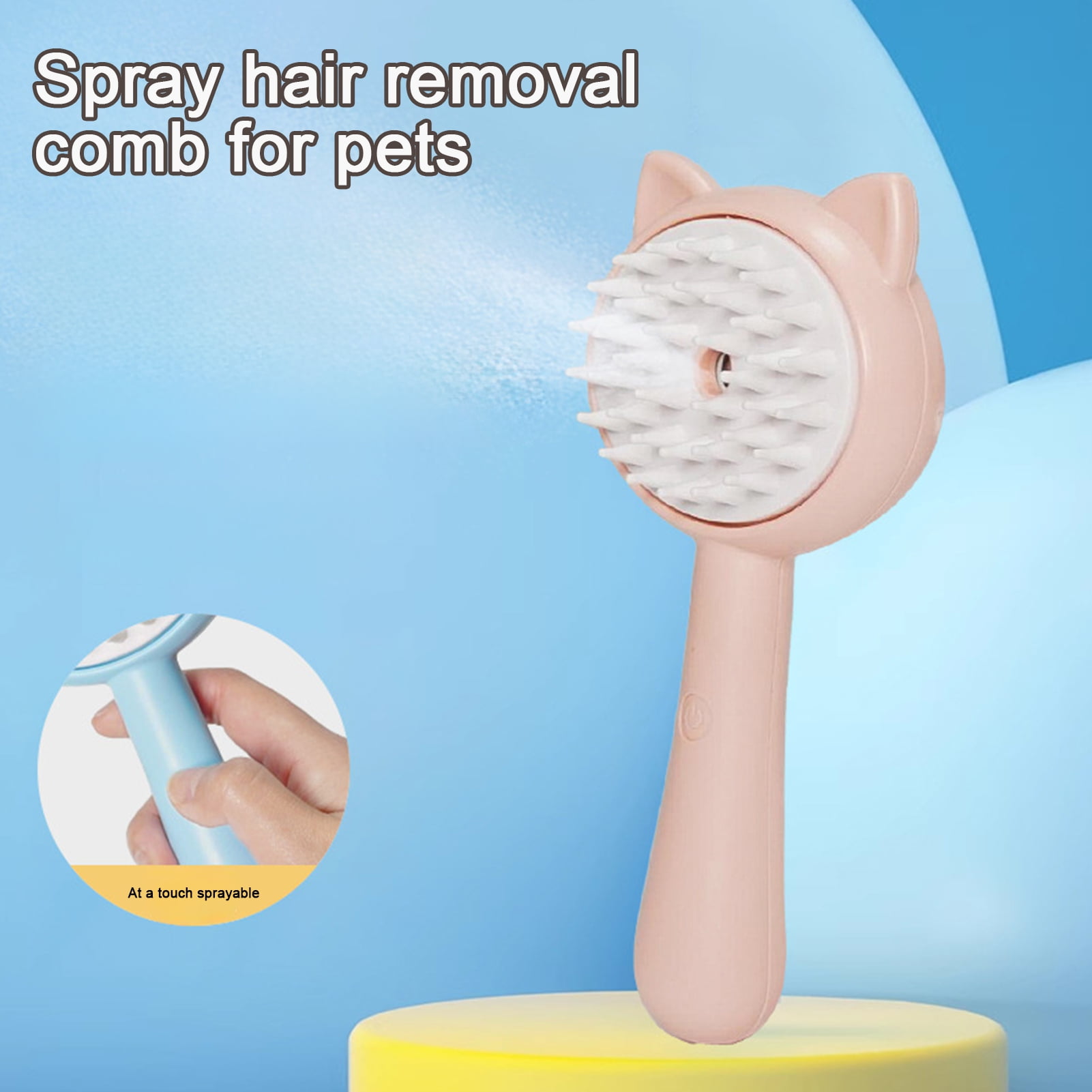 Feierber Cat Brush for Shedding Steamy Cat Brush SelfCleaning Cats Grooming Brush for Long and
