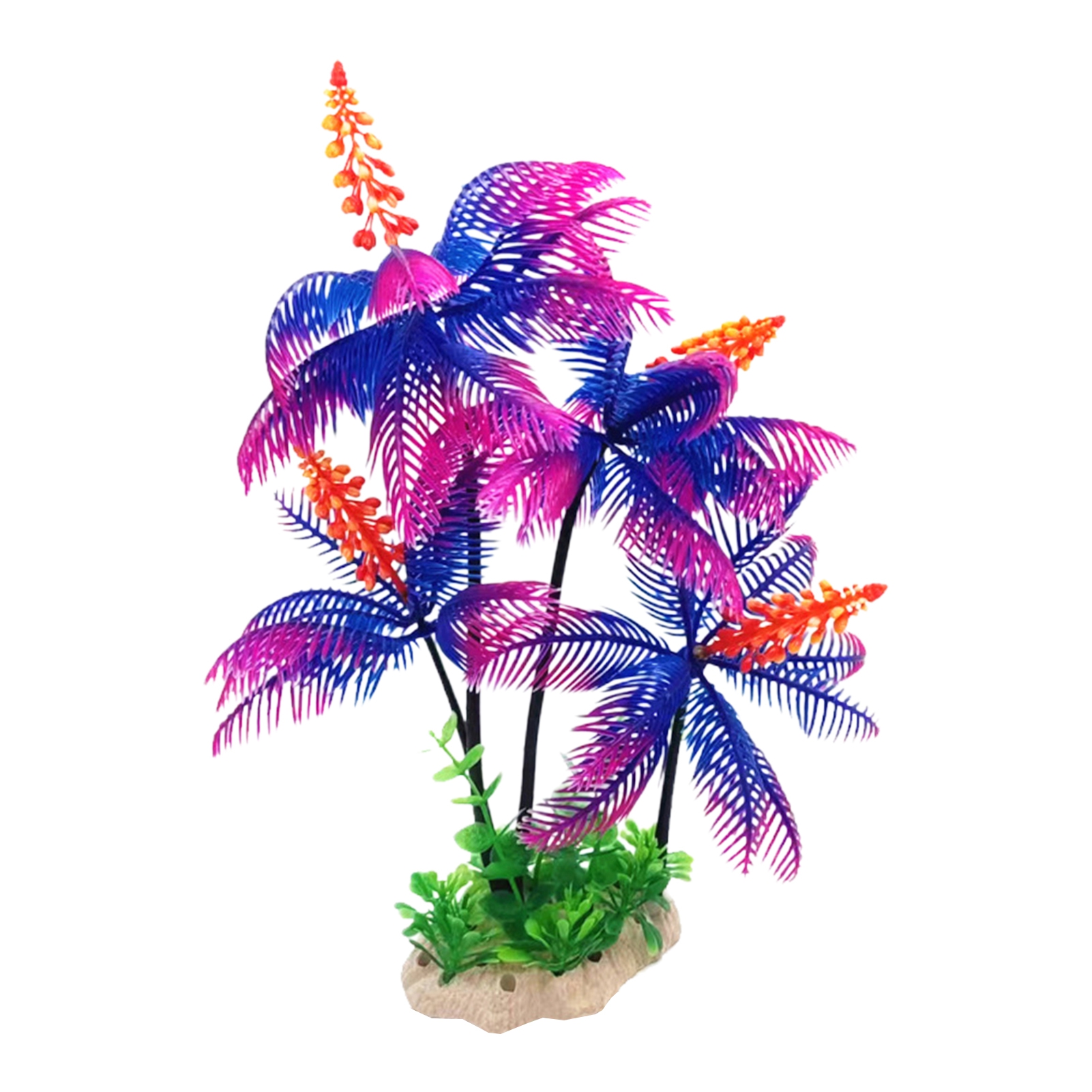 Curated visual reference: Gallery Detail: Feierber Fish Tank Ornament Realistic Artificial Coconut Tree Plants