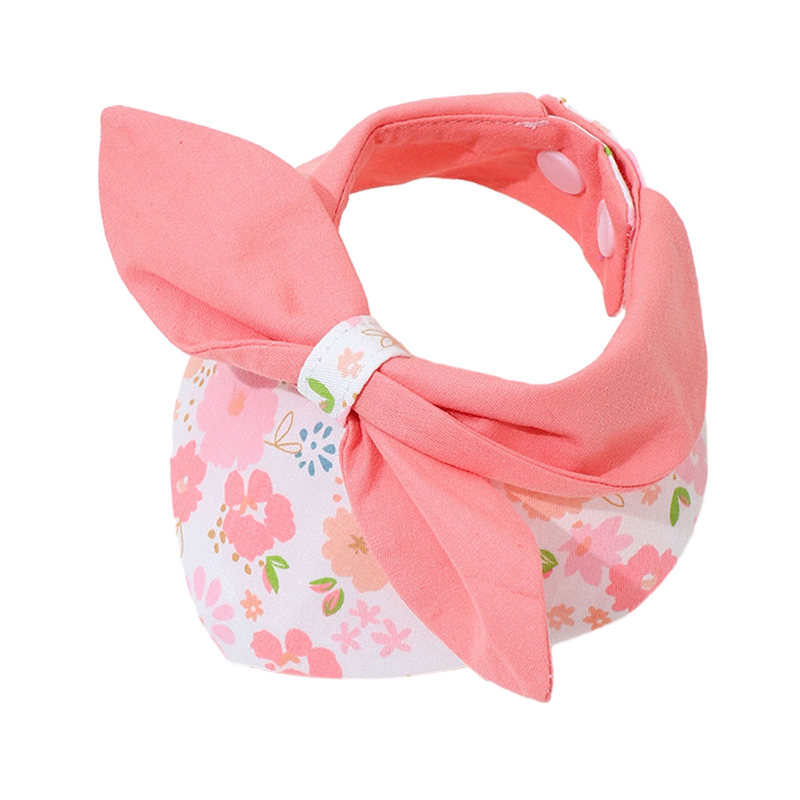 Feierber Pet Collar Flower Pattern Cat Triangle Towel with Bowknot