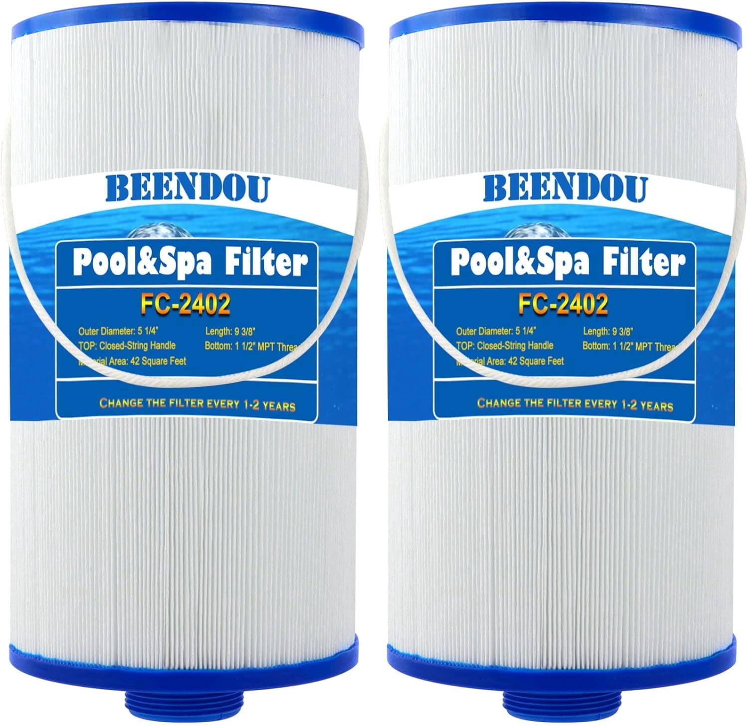 Feikeer 303279 Spa Filter Hot Tub Filter,Replacement for FC-2402, PFF42TC-P4, 78460, SD-01322, Lifesmart, AquaTerra, Freeflow Spas, 1 1/2" MPT Thread