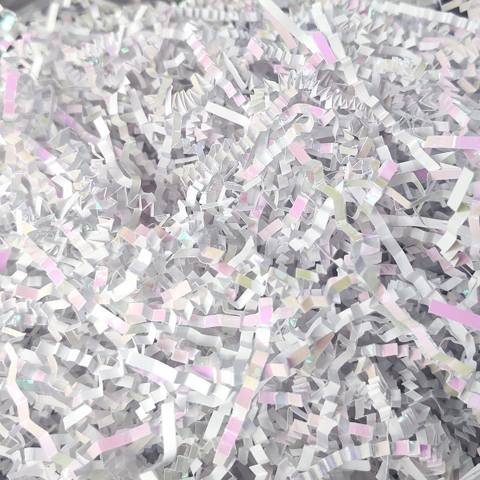 Feildoo 100 Grams Basket Filler Paper Shred, Sparkly Shredded Grass Stuffer  Crinkle Confetti Raffia Paper Gift Box Filler for DIY Gift Wrapping &  Basket Filling, F#Colorful White, PR0281 