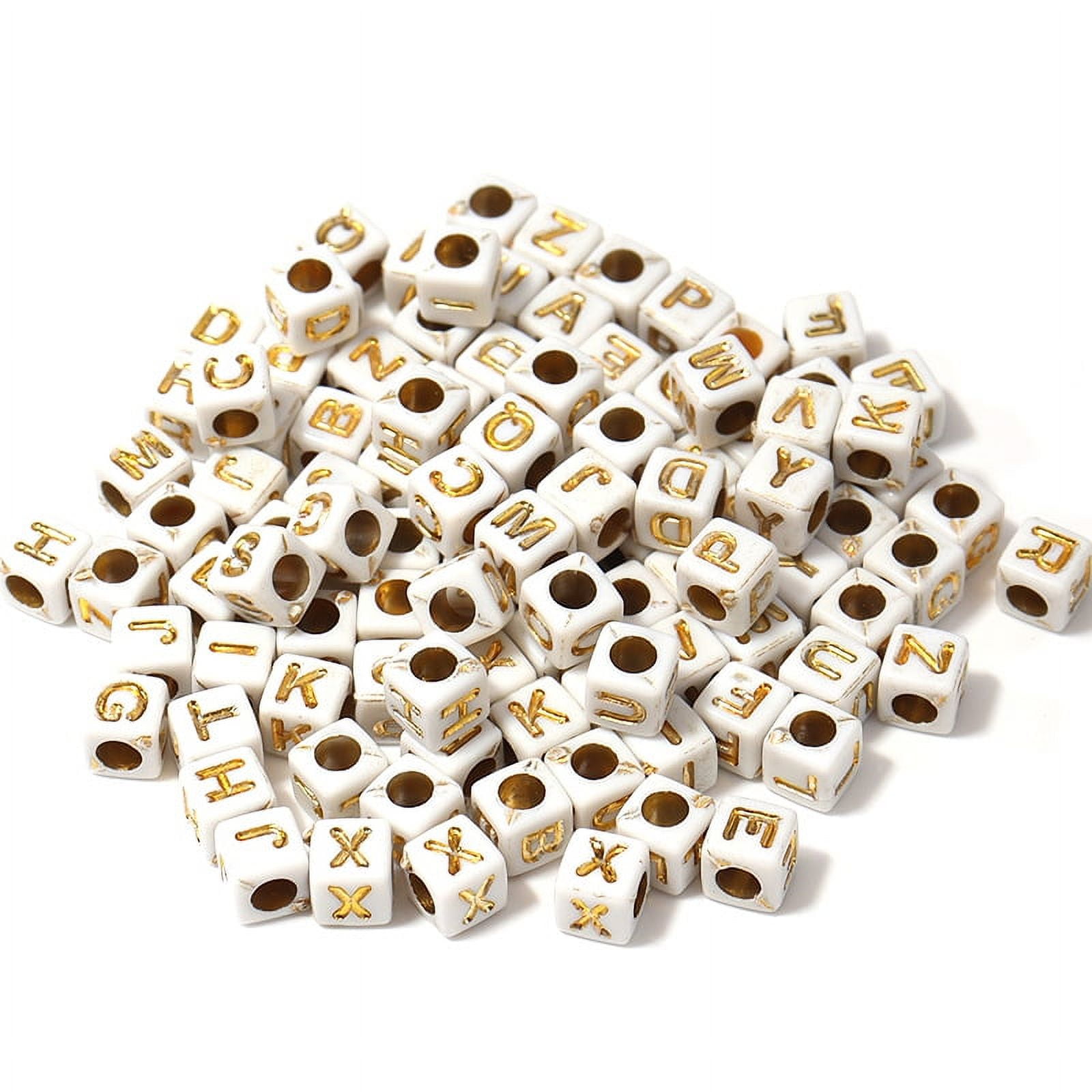 Feildoo 1000 Pieces Acrylic Letter Beads with Hole, 6*6mm