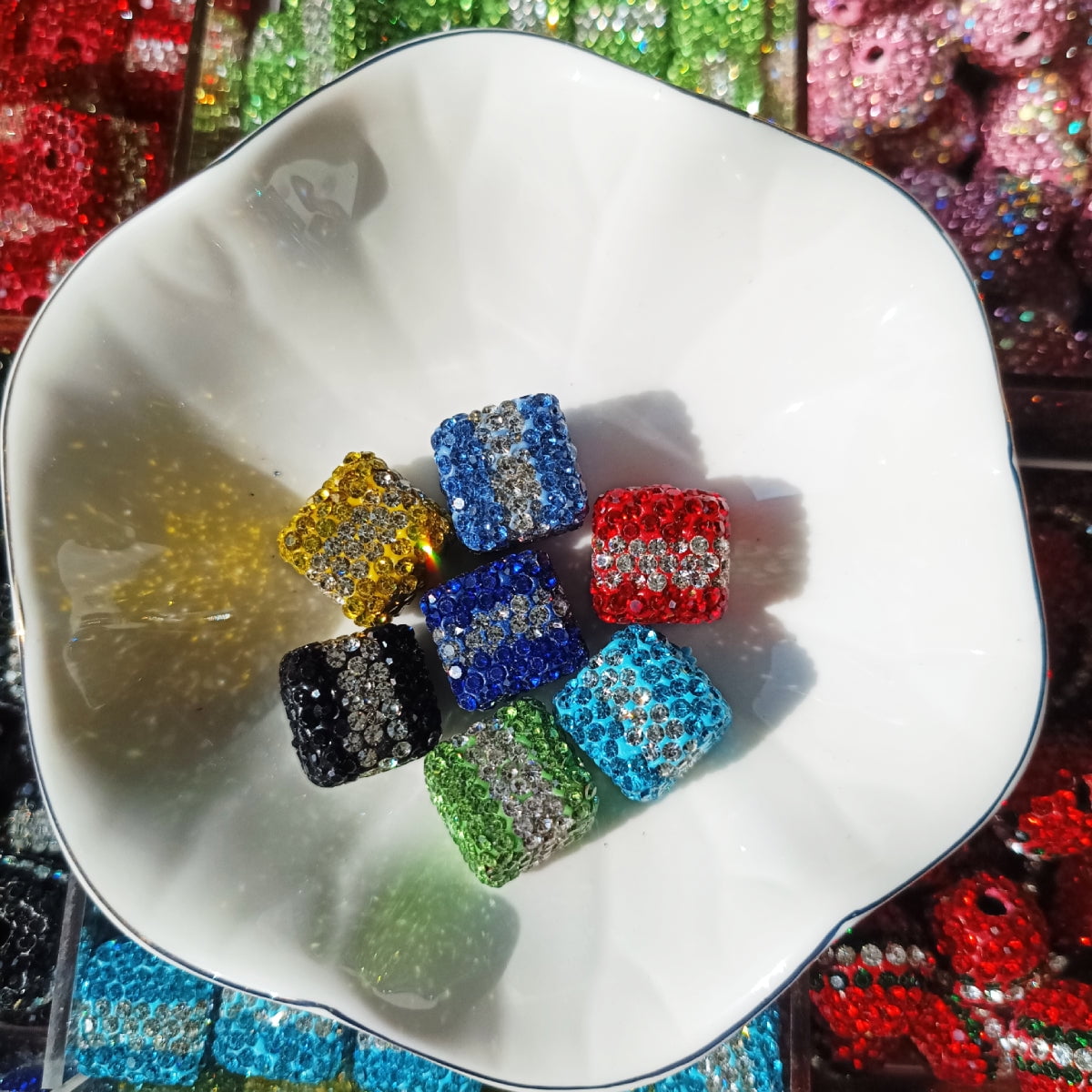 100-Piece 16mm Chunky Acrylic Round Beads - AB Color Mix For Jewelry Making, Necklaces, Bracelets