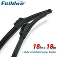 thumbnail image 1 of Feildoo 18 Inch & 18 Inch Replacement Windshield Wiper Blades Fit For VW Jetta 1988 Premium Summer Winter Braketless (Pack of 2, 18"+18", For Car Front Window), WW3294A, 1 of 7
