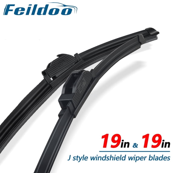 Feildoo 19 Inch & 19 Inch Replacement Windshield Wiper Blades Fit For Jeep Liberty 2004 Premium Summer Winter Braketless (Pack of 2, 19"+19", For Car Front Window), WW2606A