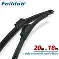 thumbnail image 1 of Feildoo 20 Inch & 18 Inch Replacement Windshield Wiper Blades Fit For Mazda RX-8 2008 Premium Summer Winter Braketless (Pack of 2, 20"+18", For Car Front Window), WW1618A, 1 of 7