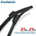 thumbnail image 1 of Feildoo 21 Inch & 21 Inch Replacement Windshield Wiper Blades Fit For Audi TT Quattro 2002 Premium Summer Winter Braketless (Pack of 2, 21"+21", For Car Front Window), WW1413A, 1 of 7