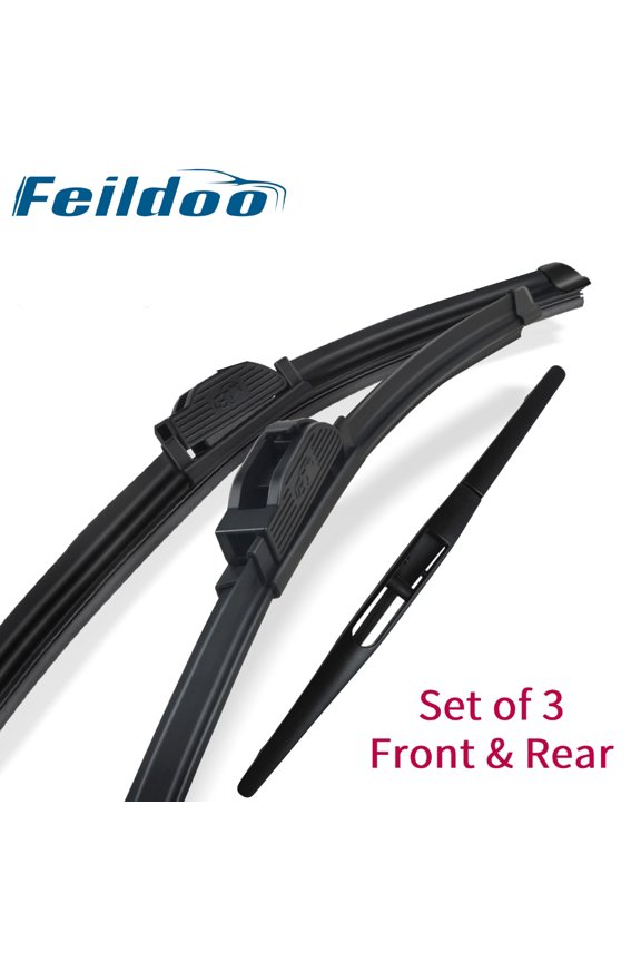 Feildoo 24+20+10B Front + Rear Wiper Blades Fit For Mitsubishi Eclipse Cross 2020-2018, 3pcs for Front & Rear Windshield, Y24C9I6G