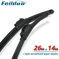 thumbnail image 1 of Feildoo 26 Inch & 14 Inch Replacement Windshield Wiper Blades Fit For Scion xD 2008 Premium Summer Winter Braketless (Pack of 2, 26"+14", For Car Front Window), WW044A, 1 of 7