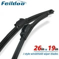thumbnail image 1 of Feildoo 26 Inch & 19 Inch Replacement Windshield Wiper Blades Fit For Toyota Prius Plug-In 2013 Premium Summer Winter Braketless (Pack of 2, 26"+19", For Car Front Window), WW173A, 1 of 7
