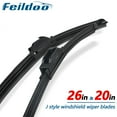 thumbnail image 1 of Feildoo 26 Inch & 20 Inch Replacement Windshield Wiper Blades Fit For Ford Edge 2010 Premium Summer Winter Braketless (Pack of 2, 26"+20", For Car Front Window), WW279A, 1 of 7